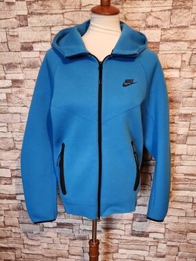 Nike Blue Full Zip Sweatshirt With Black Accents